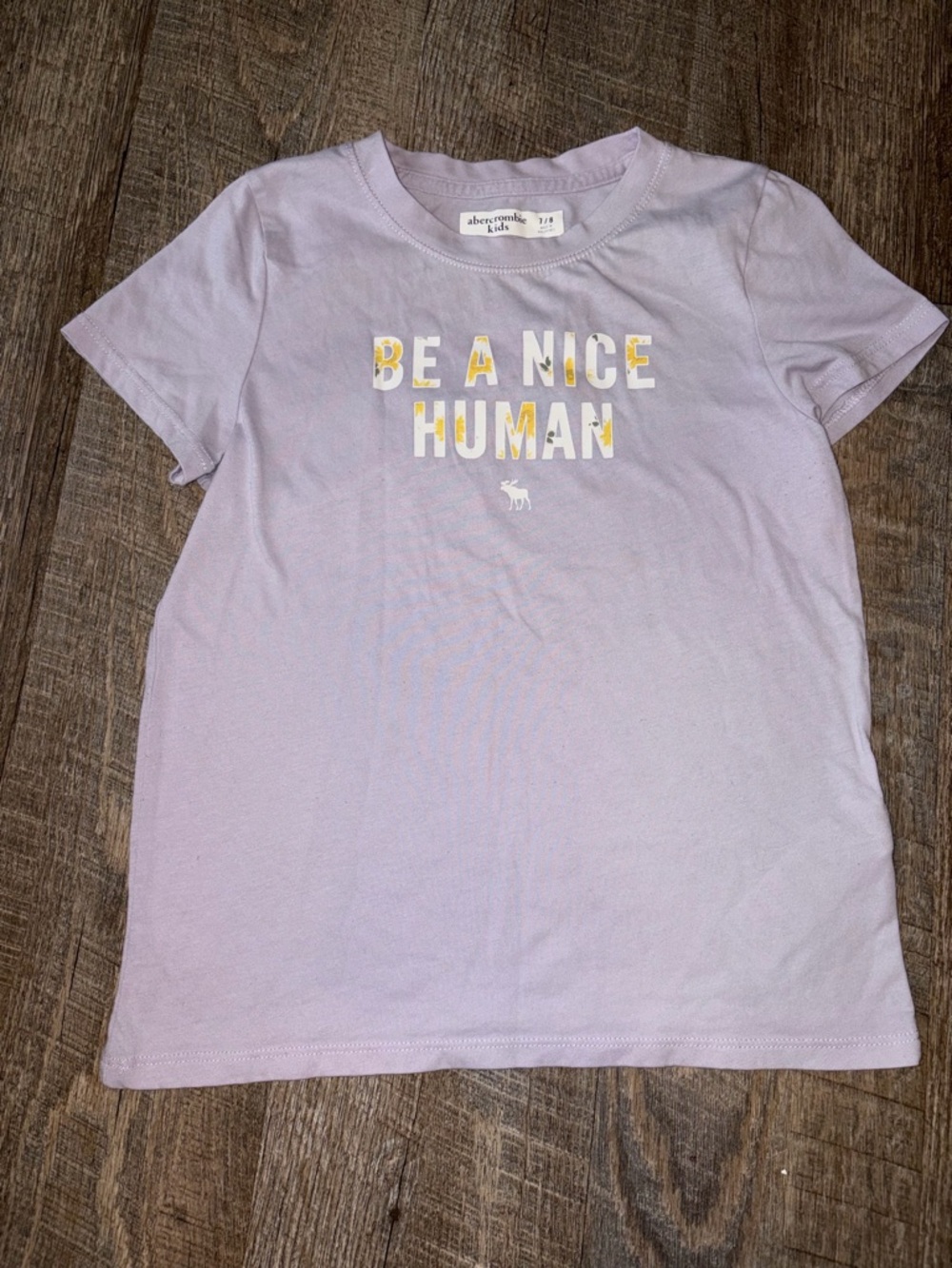 🌸 $10 SALE 🌸 abercrombie kids Lavender 'Be A Nice Human' Graphic Tee
